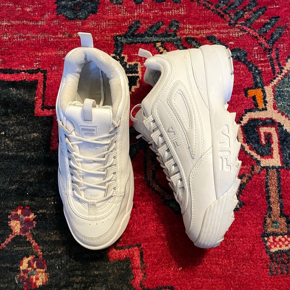 Fila Disruptor White Leather Chunky Sneakers